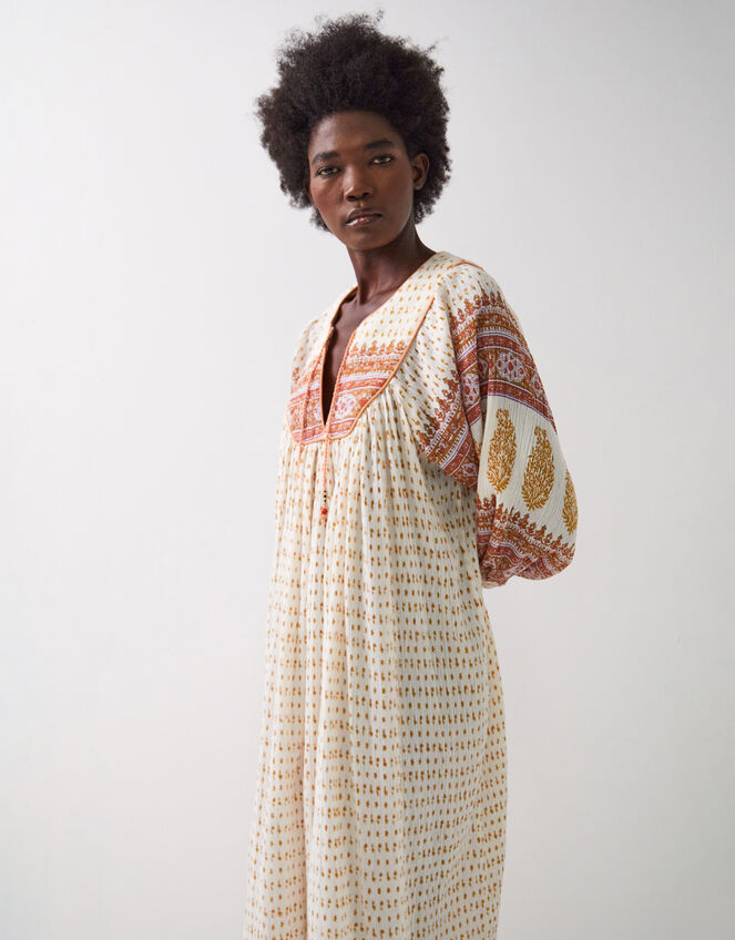 East Tilly Print Smock Dress, Yellow (MUSTARD), large