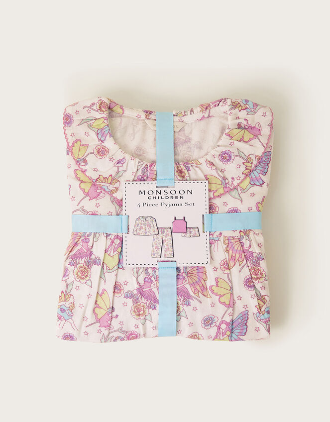 4-Pack Fairy Print Flannel Pyjamas Set, Ivory (IVORY), large