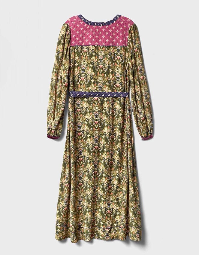East Kiku Ikat Printed Dress, Green (GREEN), large