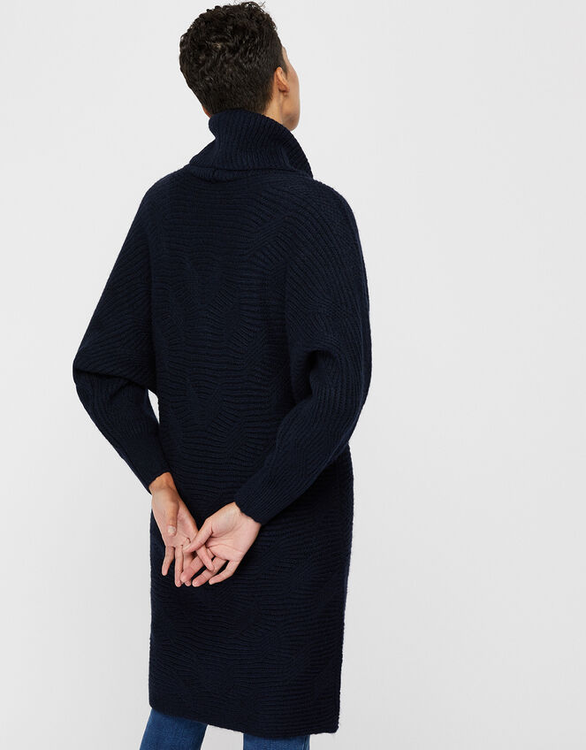 Connie Cowl Neck Knit Dress, Blue (NAVY), large