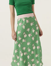 Mirla Beane Polka Dot Floral Bias Cut Skirt, Multi (MULTI), large