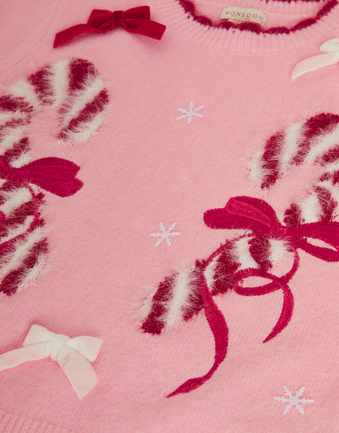Candy Cane Christmas Jumper, Pink (PINK), large