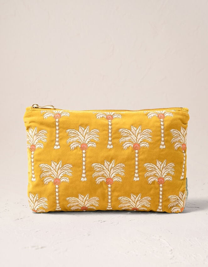 Elizabeth Scarlett Sunrise Palm Velvet Pouch, , large