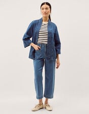 Lorna Kimono Denim Jacket, Blue (MID AUTHENTIC BLUE), large