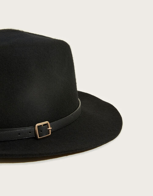 Buckle Trim Fedora Hat, , large