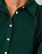 Adriana Corduroy Midi Shirt Dress, Green (GREEN), large