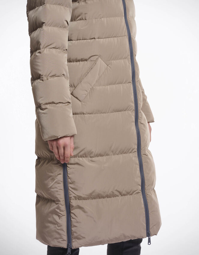 Rino & Pelle Keila Faux Fur Lined Long Puffer Coat, TOFFEE, large