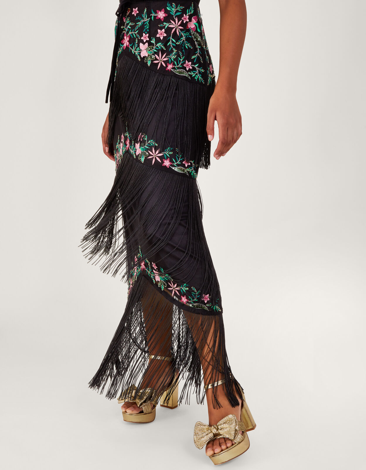 Floral fringe dress cheap