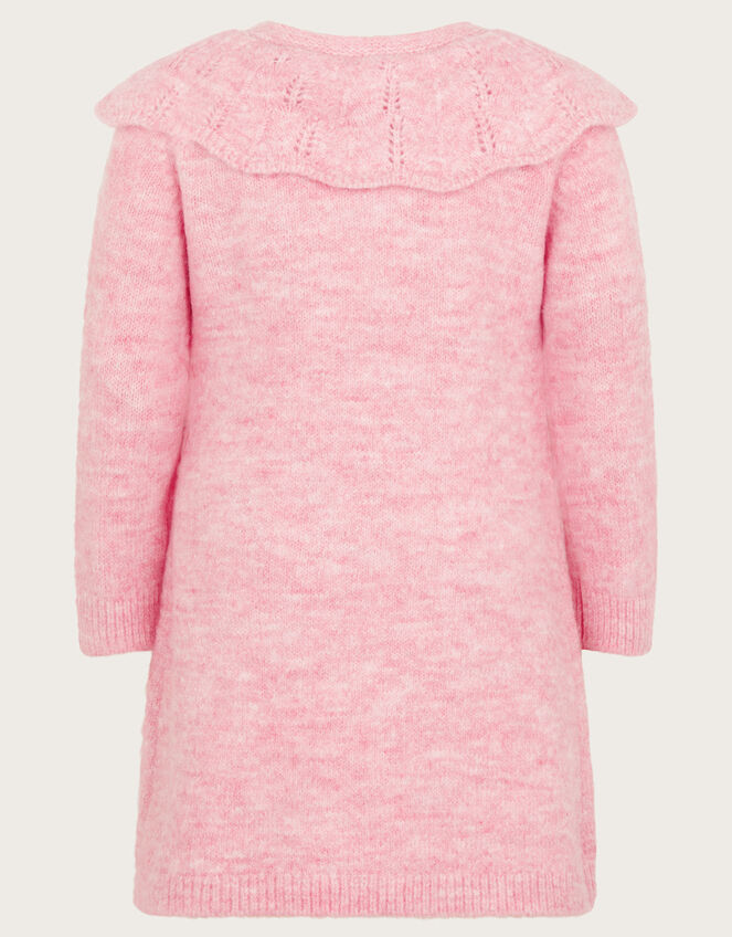 Baby Cable Knit Embroidered Dress, Pink (PINK), large