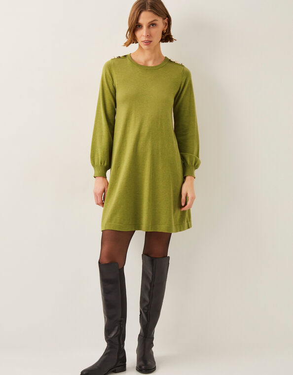 Susie Mini Jumper Dress, Green (OLIVE), large