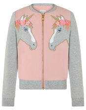 Tara Unicorn Bomber Jacket, Pink (PINK), large