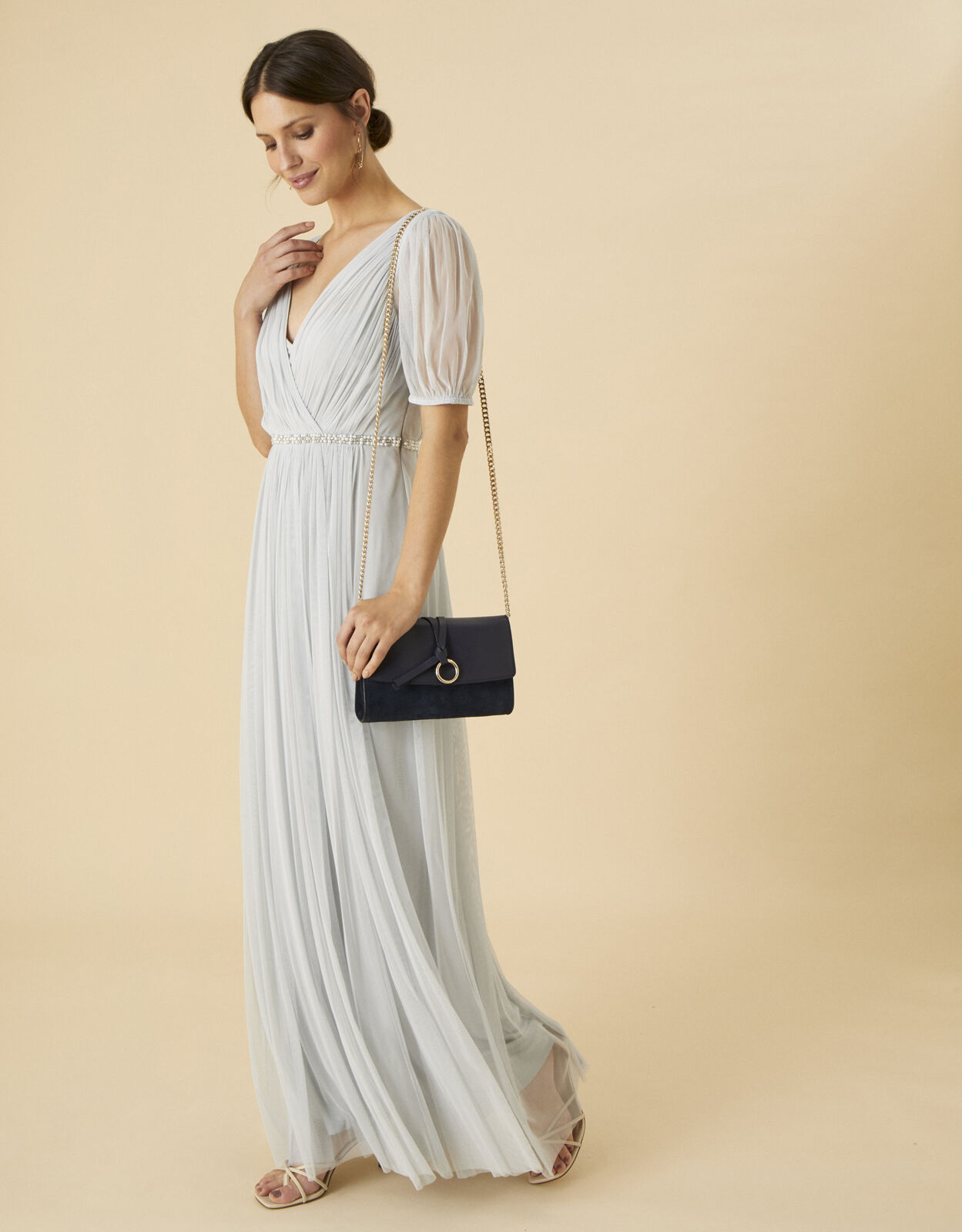 Gail Embellished Maxi Dress Blue