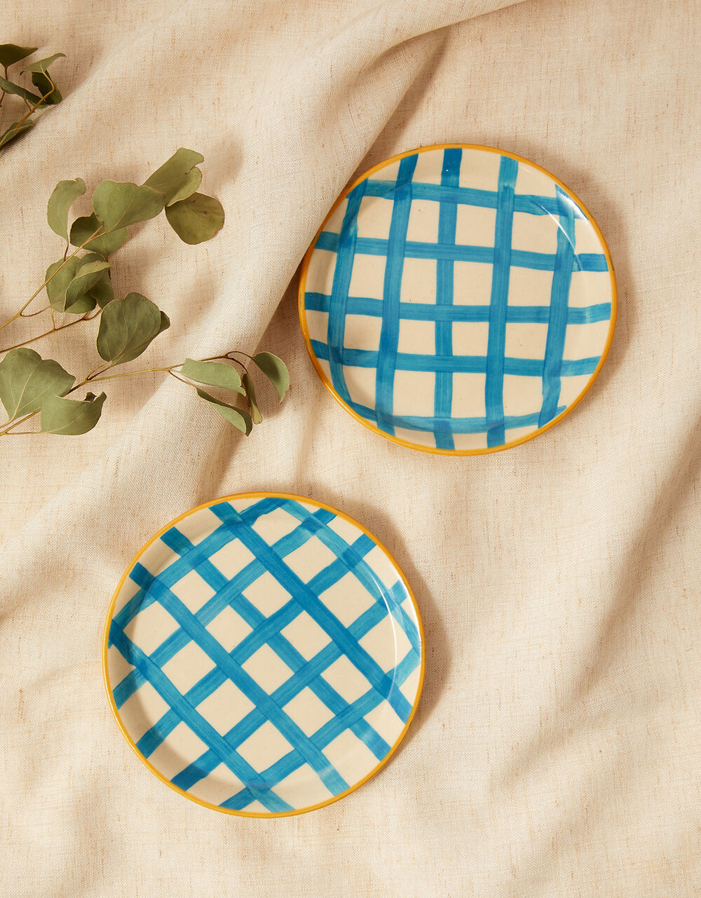 Women Home & Gifting | Check Print Ceramic Plate Twinset - LZ00730