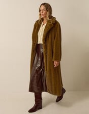 Winona Faux Fur Coat, Brown (CHOCOLATE), large