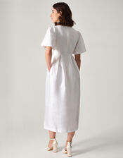 Sloane Short Sleeve Midi Wedding Dress, Ivory (IVORY), large