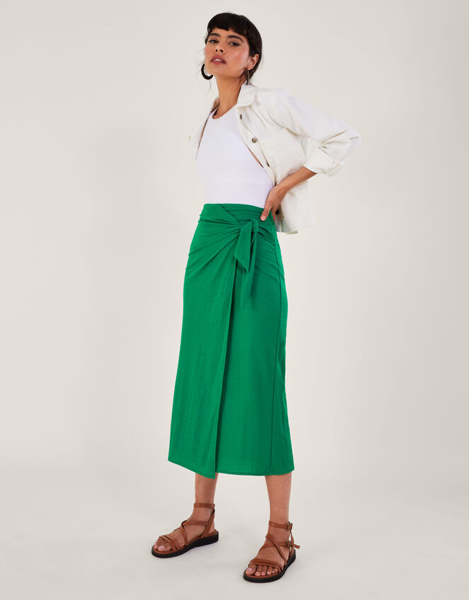 Winnie Wrap Midi Skirt, Green (GREEN), large