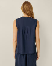 Bridget Button Tank Top, Blue (NAVY), large