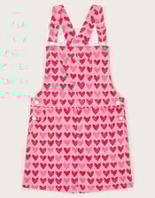 Heart Print Short Dungarees, Pink (PINK), large