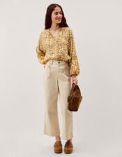 Ari Floral Print Blouse, Yellow (MUSTARD), large