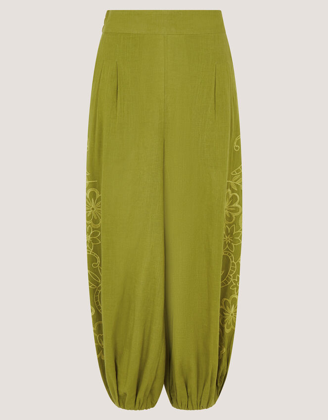 Effie Embroidered Balloon Trousers, Green (GREEN), large