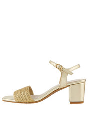 Olive Metallic Occasion Heeled Sandals, Gold (GOLD), large