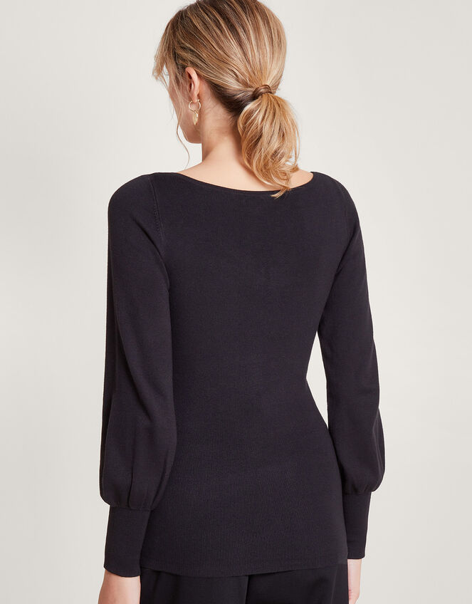 Bodice Detail Jumper with LENZING™ ECOVERO™, Black (BLACK), large