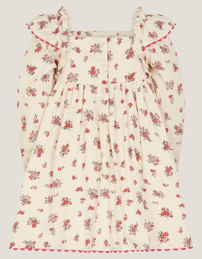 Baby Ditsy Floral Smock Dress, Ivory (IVORY), large