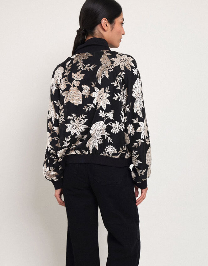 East Ziena Devor&eacute; Bomber Jacket, Black (BLACK), large