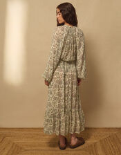 East Odette Hand-Woodblock Print Midi Dress, Multi (MULTI), large
