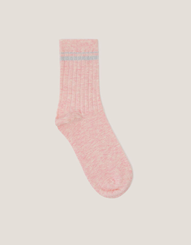 Sparkle Ribbed Socks, Pink (PINK), large