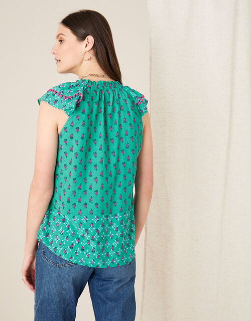 Roopa Embroidered Top , Green (GREEN), large
