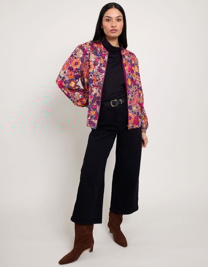 East Embellished Floral Bomber Jacket, Multi (MULTI), large