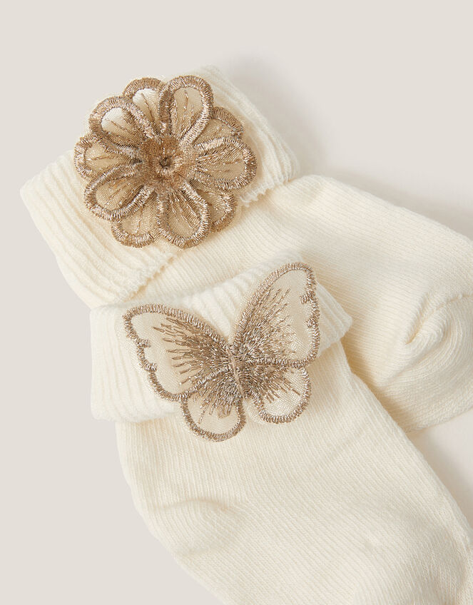 Baby Butterfly and Flower Socks Set of Two, Multi (MULTI), large