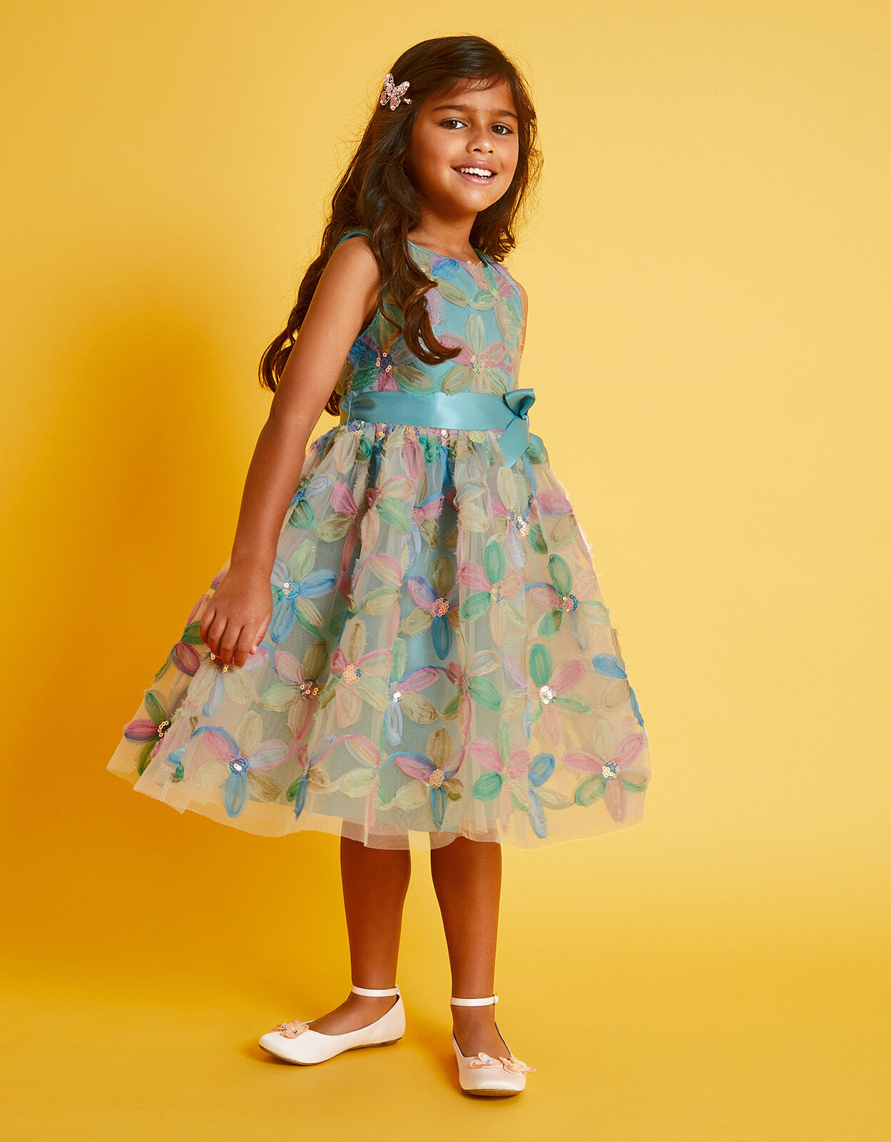 Aaliyah Floral Dress Green Girls Dresses Monsoon UK