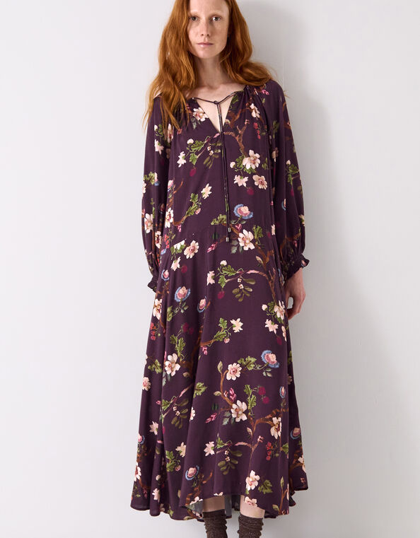 East Adelle Floral Print Maxi Dress, Red (BERRY), large