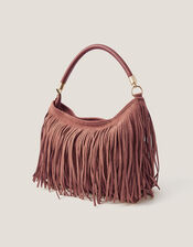 Fay Suedette Fringe Bag, , large