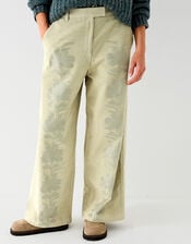 East Astrid Embroidered Corduroy Trousers, Green (SAGE), large