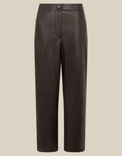 Libby Faux Leather Straight Leg Trousers, Black (BLACK), large