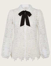Perl Lace Blouse, Ivory (IVORY), large