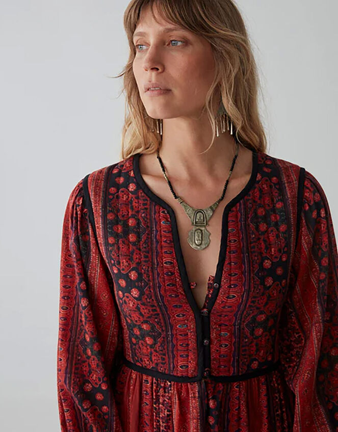 Maison Hotel Dalida Embroidered Dress, Red (RED), large