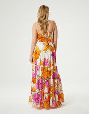 Fabienne Chapot Floral Tiered Dress, Orange (ORANGE), large