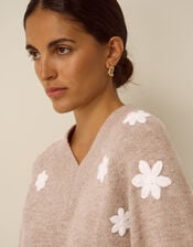 Emily Floral Embroidered Jumper , Mink (MINK), large