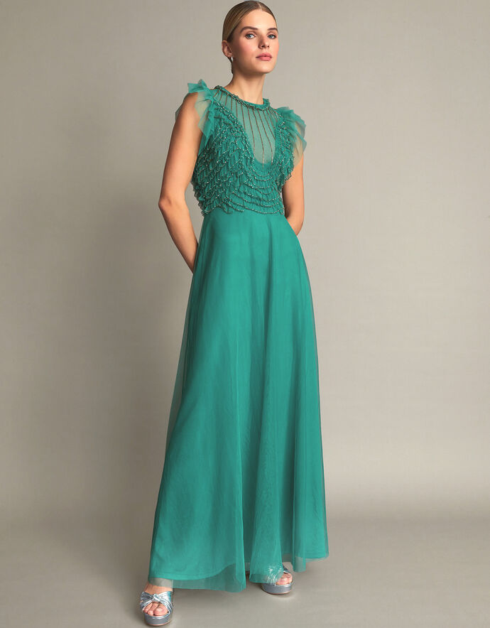Marie Embellished Maxi Gown (Greenery)