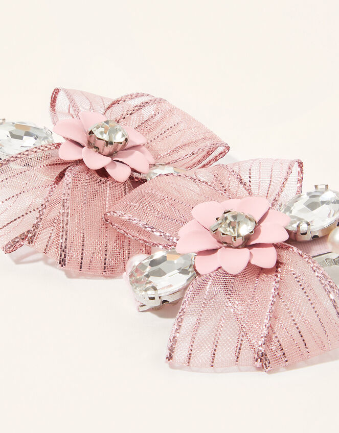 Jewel Bow Hair Clip Twinset, , large
