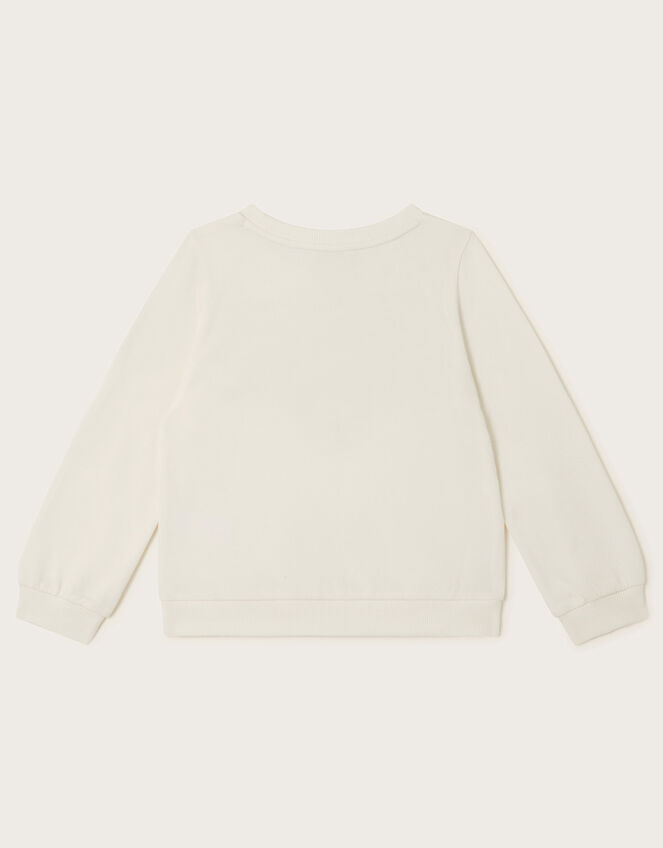Pearly Floral Sweatshirt, Ivory (IVORY), large
