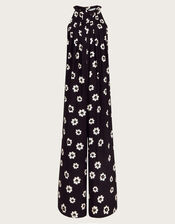 Lei Floral Wide Leg Jumpsuit, Black (BLACK), large