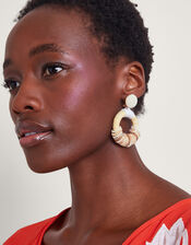 Raffia Mixed Bead Earrings, , large