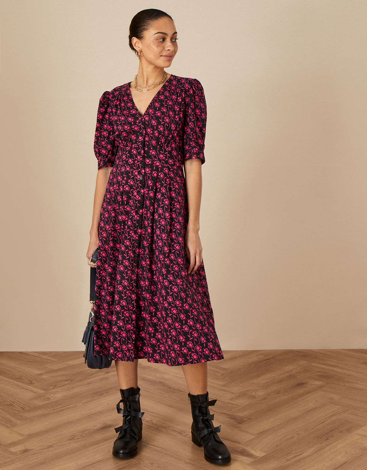 Jersey Dolly Midi Dress Black