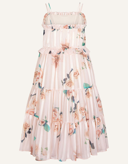 Satin Floral Maxi Dress, Pink (PINK), large