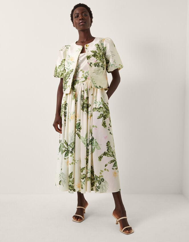 Anne Floral Puff Sleeve Jacket, Cream (CREAM), large